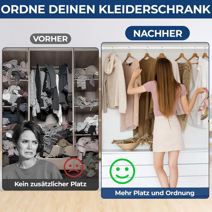 Mavivegue Kleiderstange Schrank, 42–106CM Kleiderstange Ausziehbar, Kleiderstange Wandmontage 32mm,