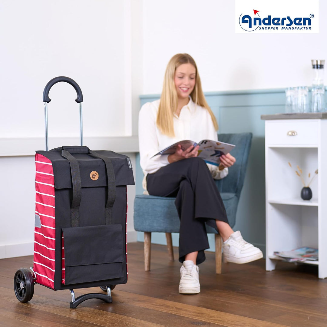 ANDERSEN Einkaufstrolley - Scala Shopper Jella rot 51 L Einkaufsroller, hohe Qualität, stylisch, kla