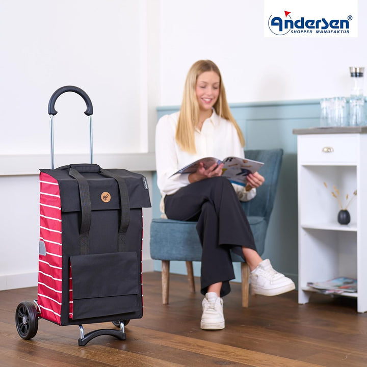 ANDERSEN Einkaufstrolley - Scala Shopper Jella rot 51 L Einkaufsroller, hohe Qualität, stylisch, kla