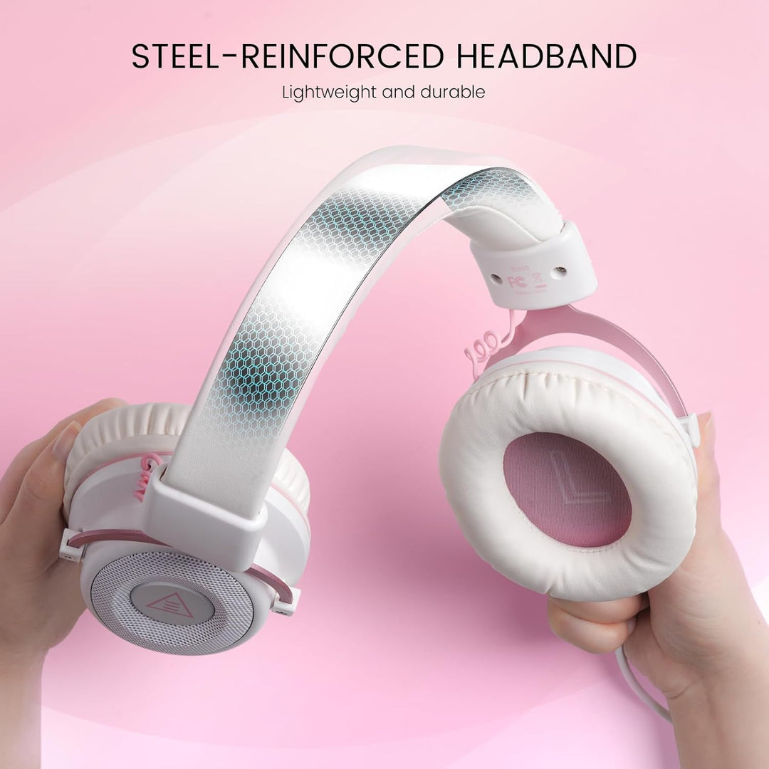 EKSA E900 Gaming Headset, PC Headset mit Abnehmbar Mikrofon mit Geräuschunterdrückung, 3D Surround S