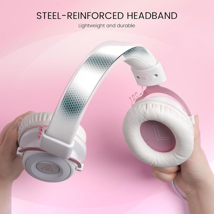 EKSA E900 Gaming Headset, PC Headset mit Abnehmbar Mikrofon mit Geräuschunterdrückung, 3D Surround S