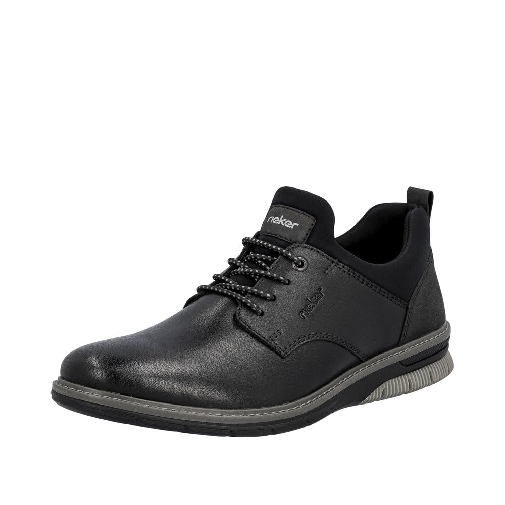 Rieker Herren 14454 Slipper 40 EU Weit Schwarz, 40 EU Weit Schwarz