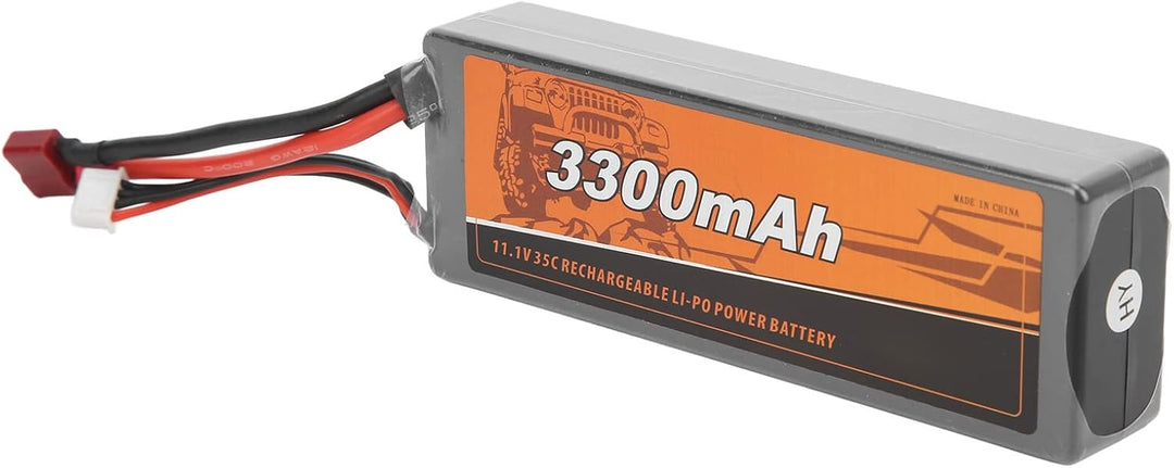 DEWIN RC Lipo Akku 11.1V 35C 3300mAH Lithium Polymer Akku mit T Buchse für ZD Racing 1/10 1/12 1/8 R