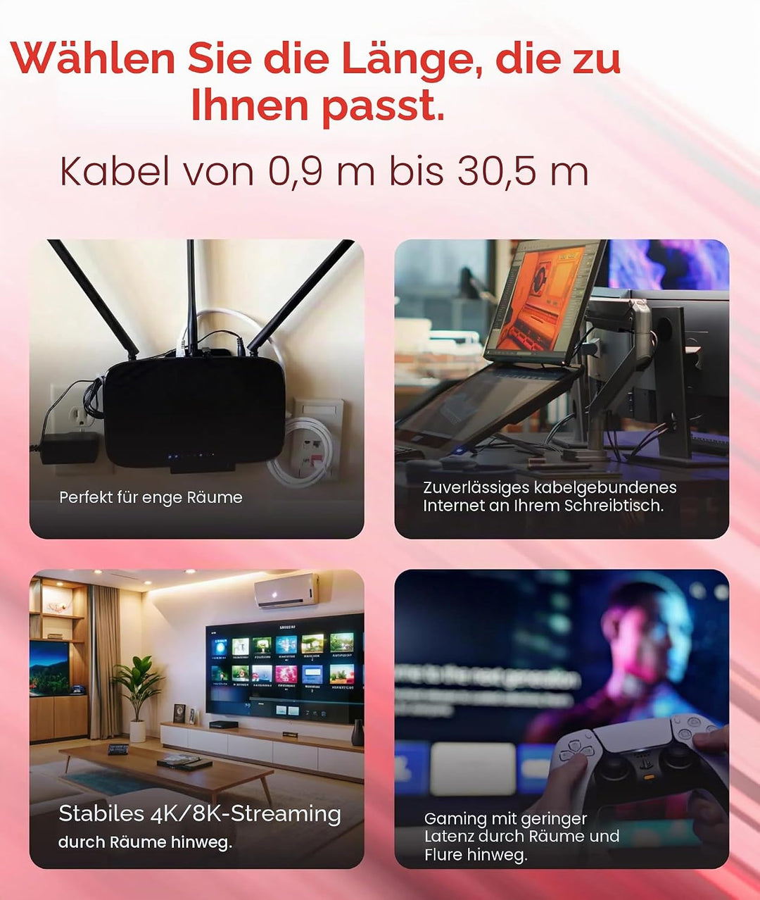 LINKUP - [GHMT &amp; DSX8000 Zertifiziert] Cat8-Ethernet-Patchkabel S/FTP 22AWG Doppelt Geschirmtes Mass
