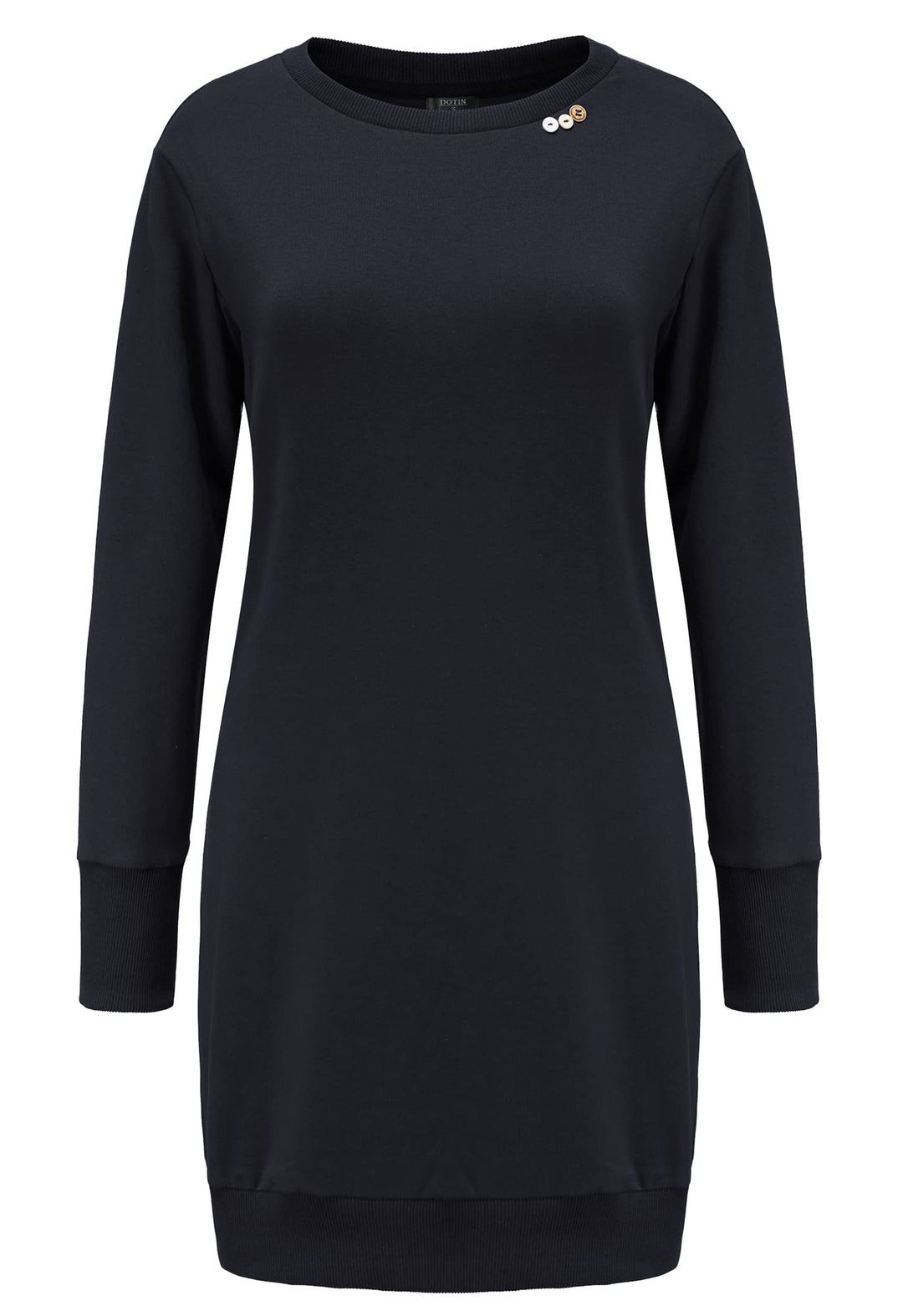 DOTIN Damen Sweatkleid Langarm Sweatshirt Pulloverkleid Herbst Hoodie Kleider Lässiges Jumper Tops L