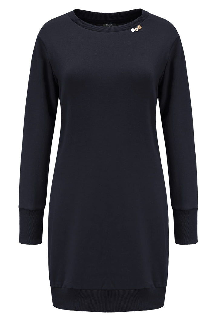 DOTIN Damen Sweatkleid Langarm Sweatshirt Pulloverkleid Herbst Hoodie Kleider Lässiges Jumper Tops M