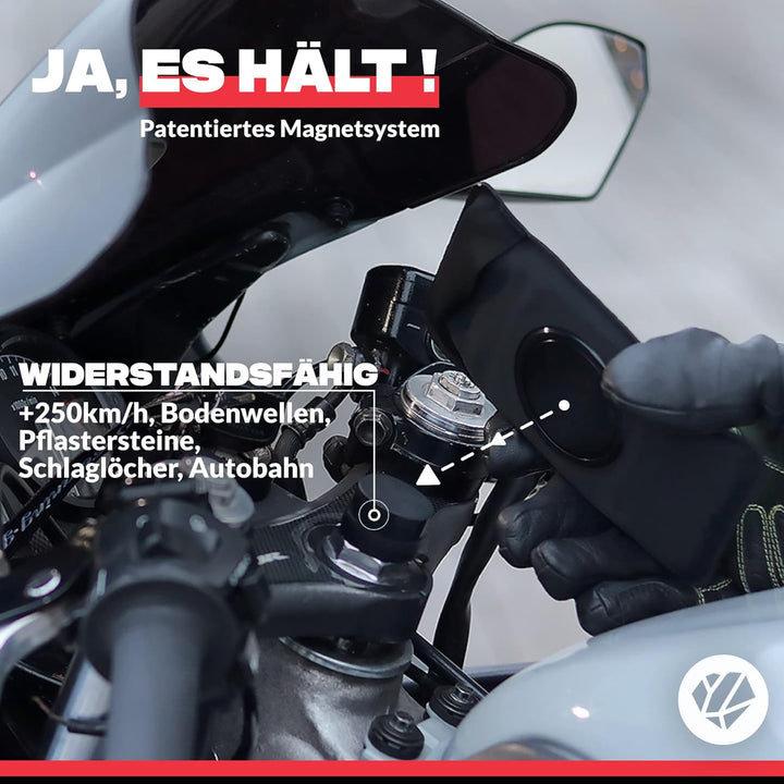 Shapeheart französische Innovation, magnetische Telefonhalterung für Sportmotorräder für Lenkerhälft