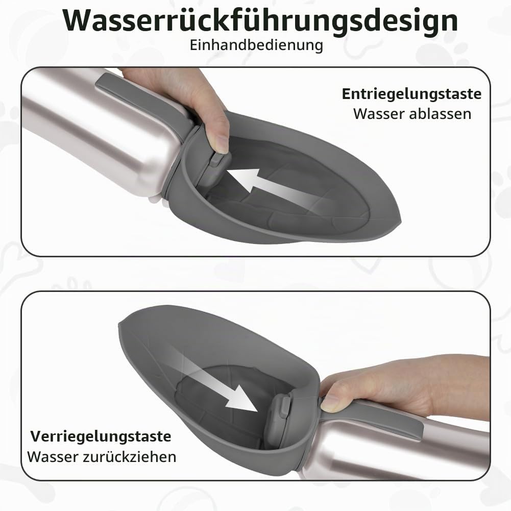 Tragbare Hunde Trinkflasche, 700 ML Isolierte Edelstahl Trinkflasche Für Hunde, Auslaufsichere Haust