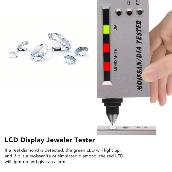 Professioneller Moissanit Tester Stift mit LCD und LED Anzeige, Hochpräziser Diamant Detektor, ABS M