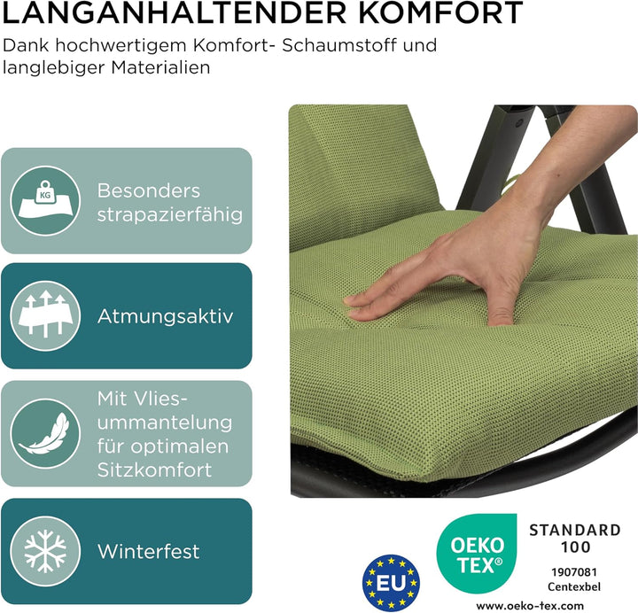 Gartenstuhlauflagen Hochlehner I Extra Dicke Sitzauflagen I Made in EU I Polsterauflagen für Hochleh