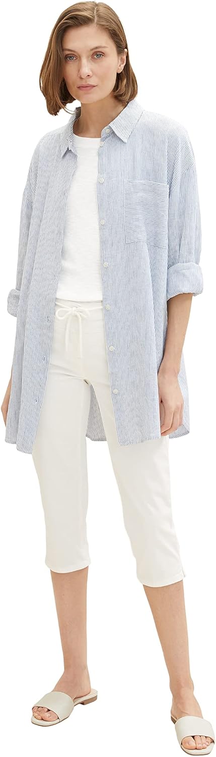 TOM TAILOR Damen Alexa Capri Fit Hose 34 10315 - Whisper White, 34 10315 - Whisper White