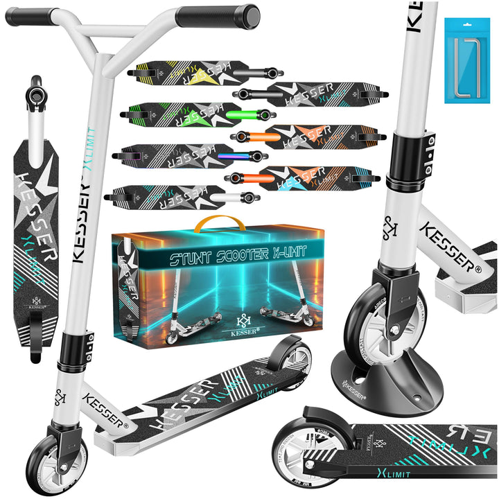 KESSER® Stunt Scooter X-Limit - 360° Lenkung Robuster Funscooter Stuntscooter mit ABEC 9 Kugellagern