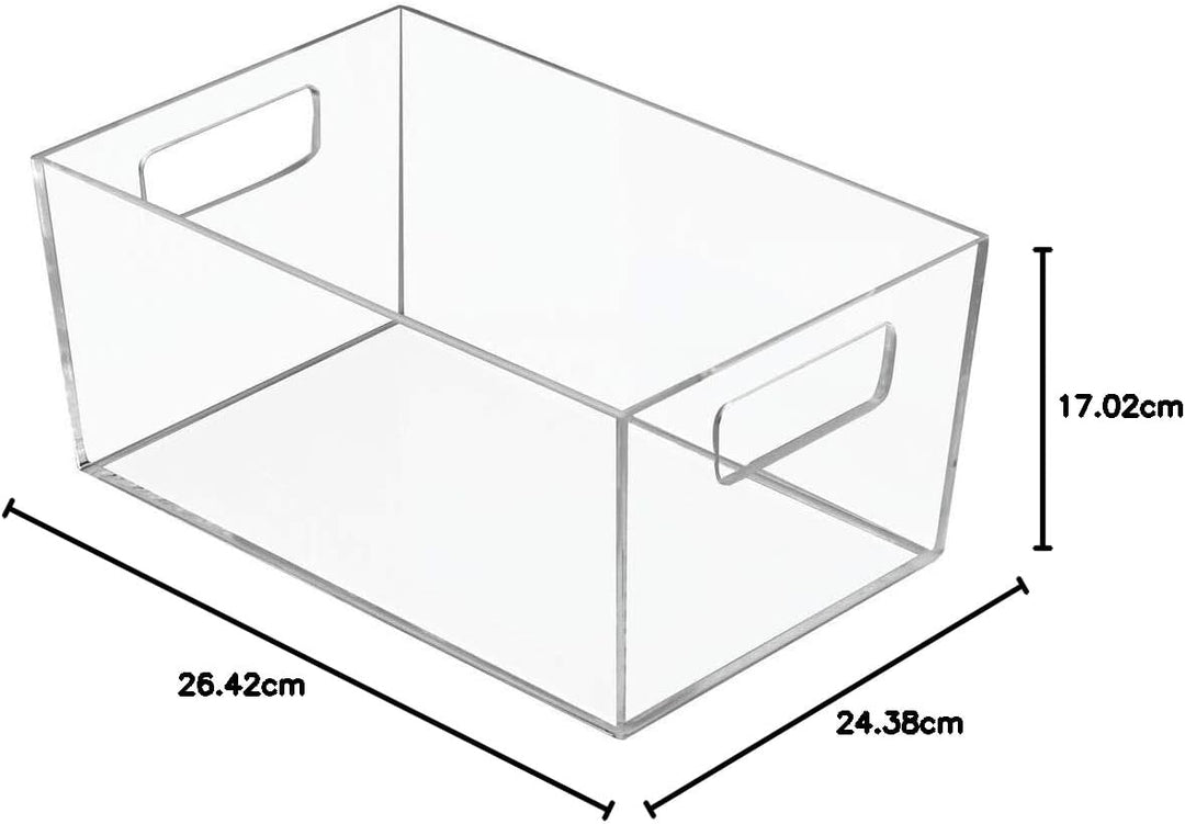 mDesign 4er-Set Ablagebox mit integrierten Griffen – kleine Aufbewahrungsbox für Make-up, Handtücher