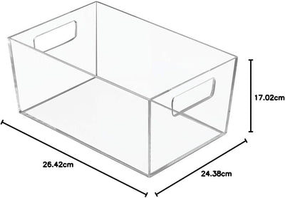 mDesign 4er-Set Ablagebox mit integrierten Griffen – kleine Aufbewahrungsbox für Make-up, Handtücher