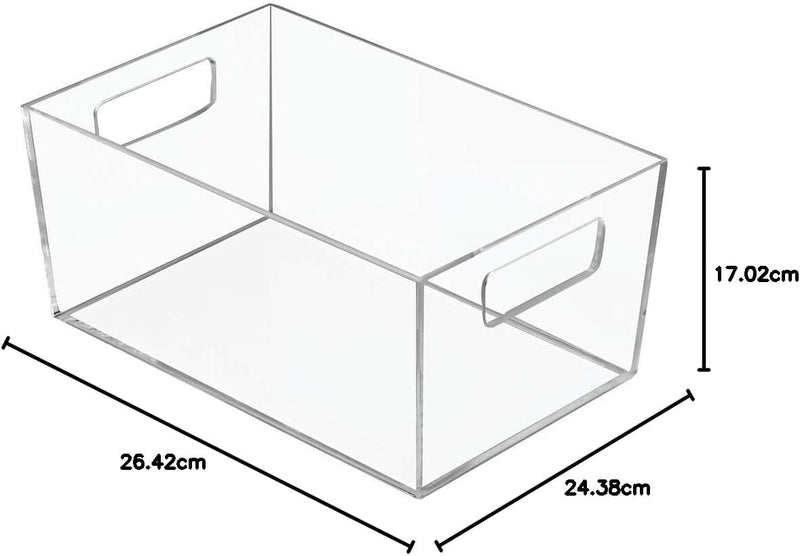 mDesign 4er-Set Ablagebox mit integrierten Griffen – kleine Aufbewahrungsbox für Make-up, Handtücher