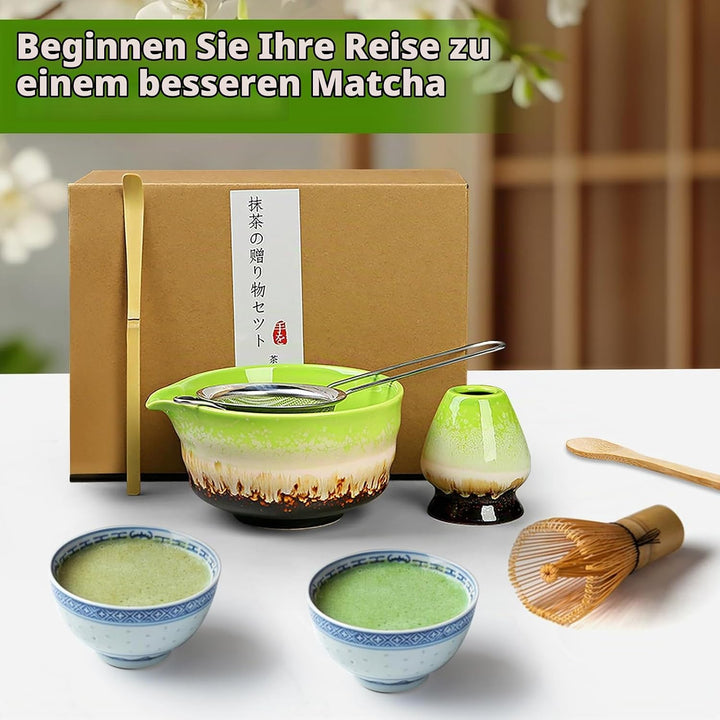 Simsky Matcha set, Japanisches Tee-Set, Matcha-Schale, Schaufel, Sieb, Matcha-Besenhalter, Matcha-Be