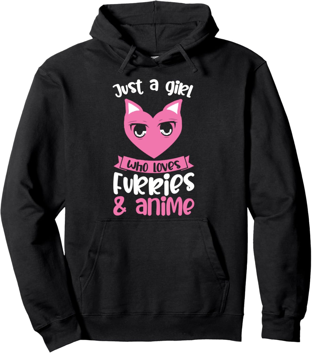 Nur ein Mädchen, das Furries & Anime Furry liebt Pullover Hoodie
