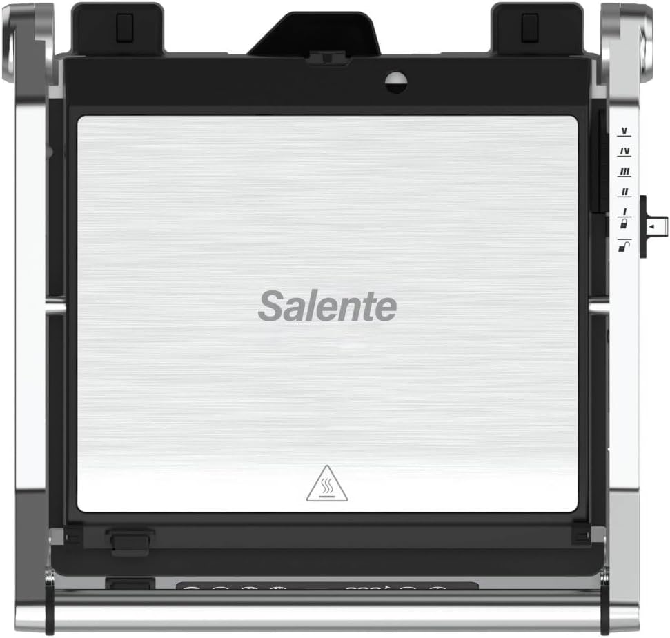 FlamePro Kontaktgrill mit externem Temperaturfühler, 8 Programme, antihaftbeschichtete Grillplatte,