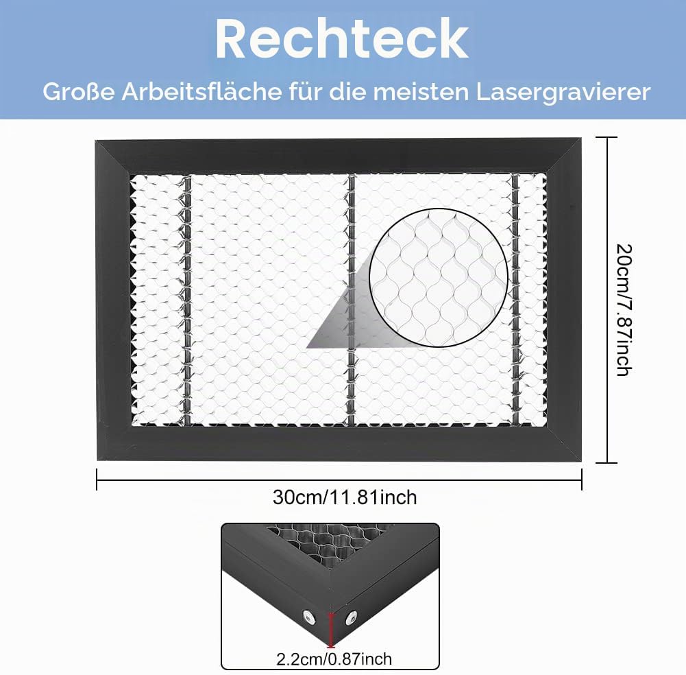 BENECREAT Wabenarbeitstisch 30x20x2.2 cm Eisen Lasergravierer Zubehör Für Schnelle Wärmeableitung Un