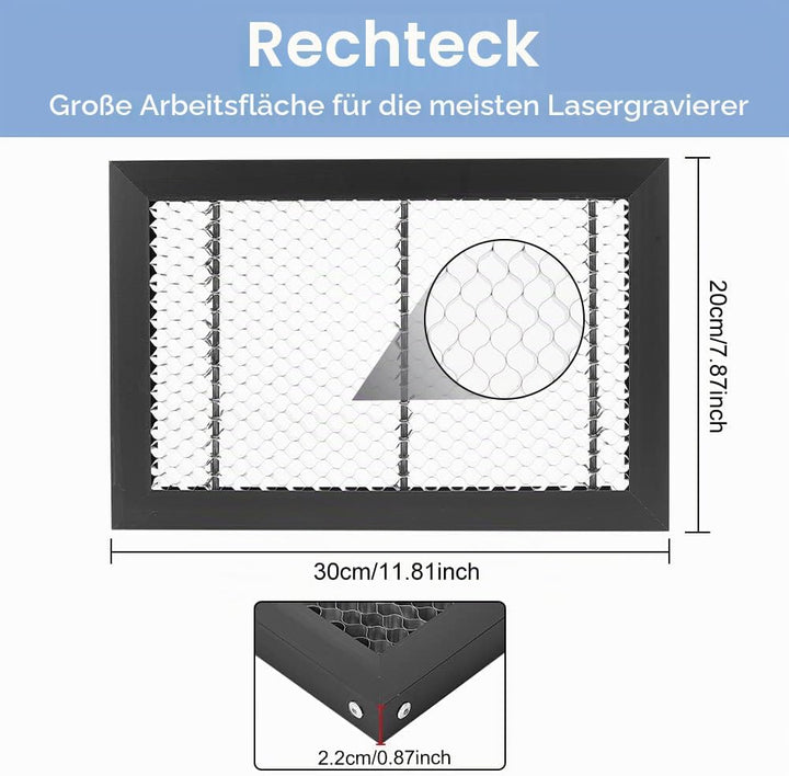 BENECREAT Wabenarbeitstisch 30x20x2.2 cm Eisen Lasergravierer Zubehör Für Schnelle Wärmeableitung Un