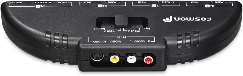 Fosmon 4-Wege Audio/Video RCA Switch Hub mit 4 Input-Anschlüssen Selector/Splitter Box/Umschalter Ad