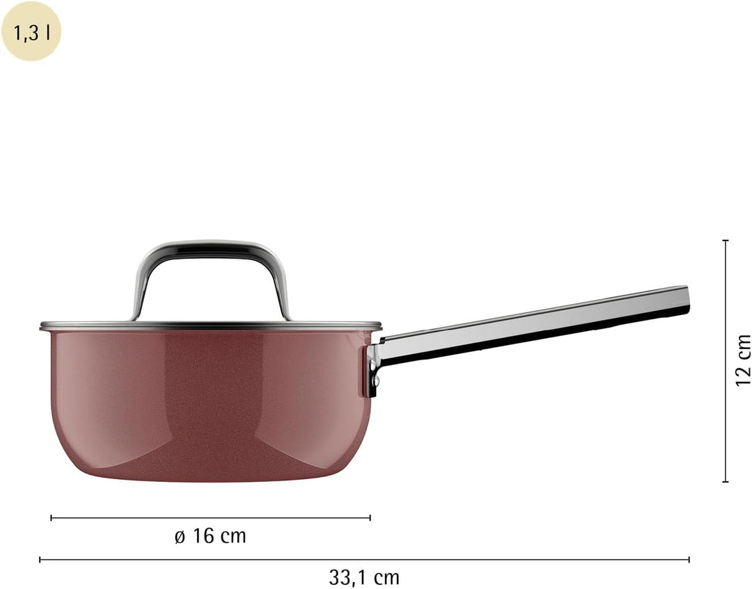 WMF Fusiontec Mineral Pro, Stielkasserolle mit Deckel, 16 cm, langlebiges, kratzfestes Material, kle