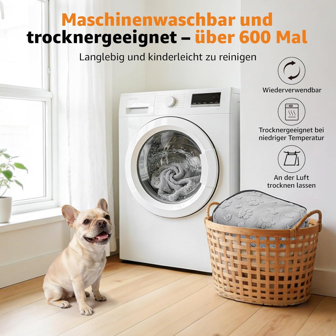153x122cm Waschbare Welpen Unterlagen 1er-Pack, 4-lagige Saugstarke Auslaufsichere Hunde PIPI Unterl