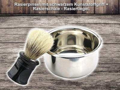 Rasier-Set mit Rasiermesser Goldätzung und Zubehör