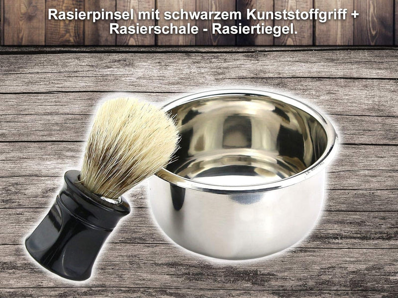 Rasier-Set mit Rasiermesser Goldätzung und Zubehör