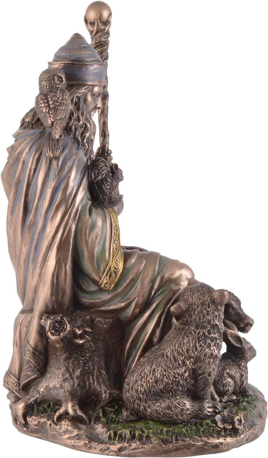 Veles, slavischer Gott der Erde, aus Kunststein angefertigt, von Hand bronziert und coloriert, Veron