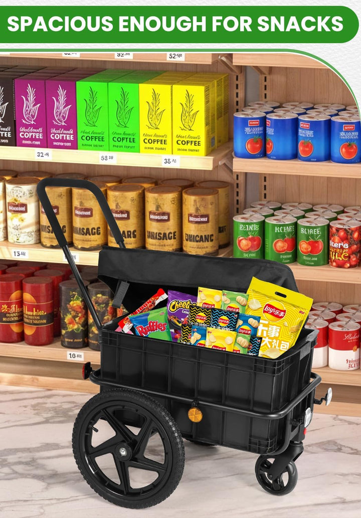 SEPNINE® 2in1 Einkaufstrolley mit 86L Kapazität, Handwagen mit Schiebebügel, bis 40kg belastbar, Tro