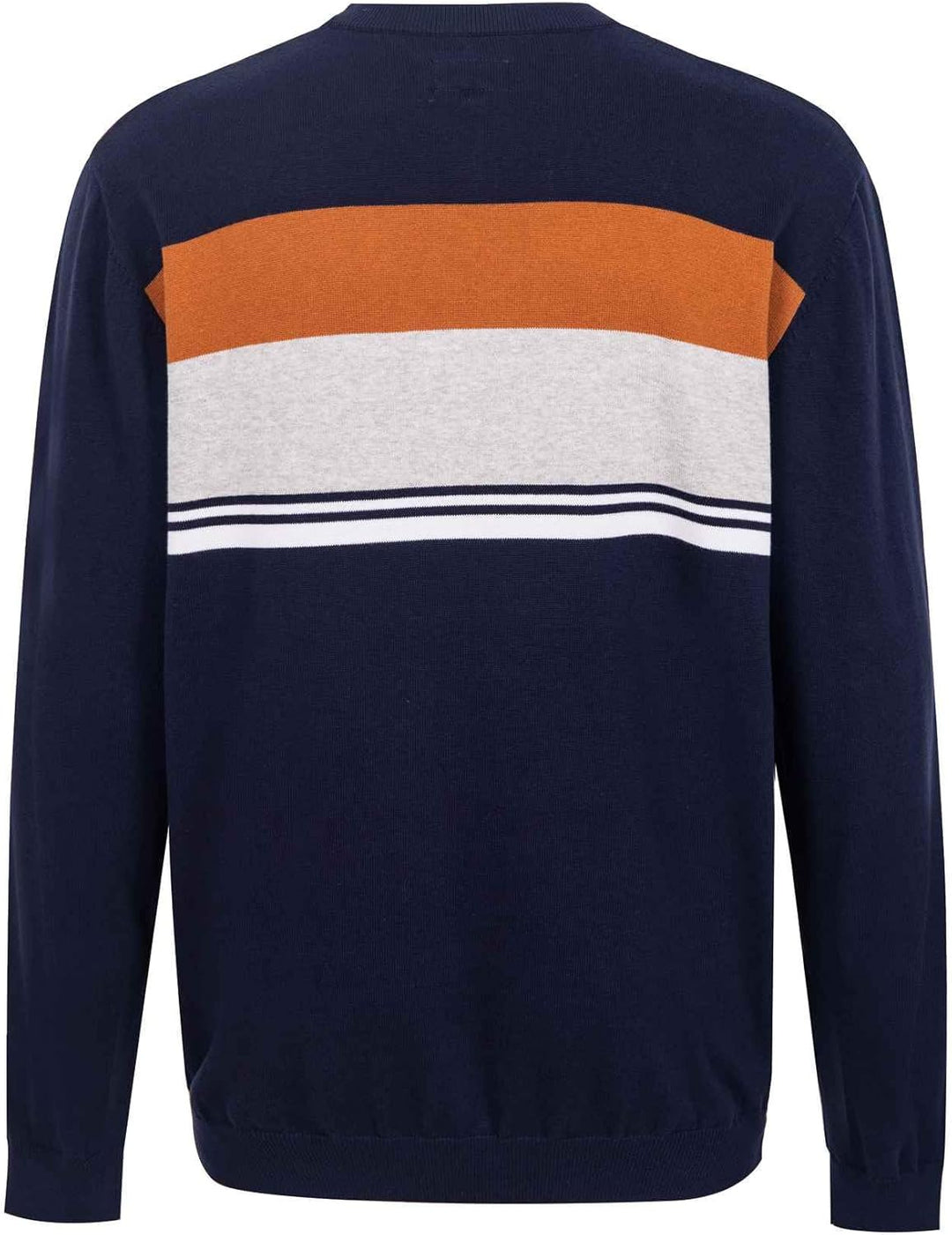 Krumba Herren Baumwolle ÜberGrösser Pullover mit gemischten Marine-Streifen Sweater 4XL Marine Gemis