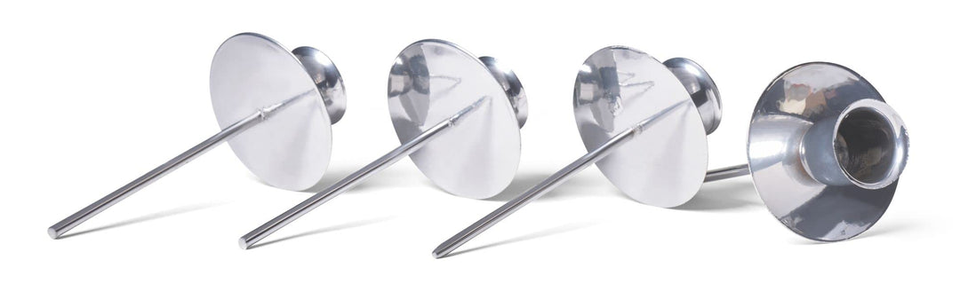 Novaliv 4er-Set Kerzenteller Adventskranz Kerzenpin SILBER Kerzenständer für Stabkerzen Kerzenpick K