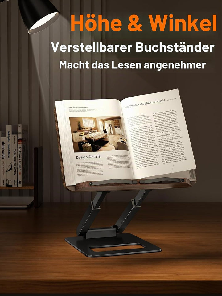 Tounee Buchständer, Teleskop-Buchhalterständer, höhenverstellbar, ausziehbares Design, ergonomischer