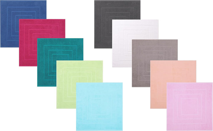 Betz 10 Stück Badvorleger Palermo 100% Baumwolle Badematte Badteppich Duschvorlage Grösse 60x60 cm Q