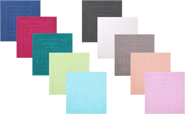 Betz 10 Stück Badvorleger Palermo 100% Baumwolle Badematte Badteppich Duschvorlage Grösse 60x60 cm Q