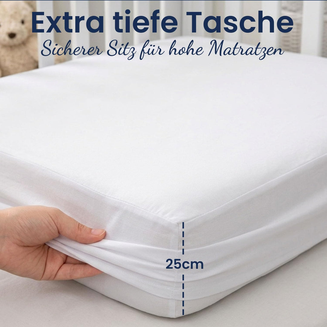 Bubblin Matrasbeschermer voor wieg of ledikant, 70 x 140 cm, waterdicht, met hoeken, 1 stuk (1, 70 x