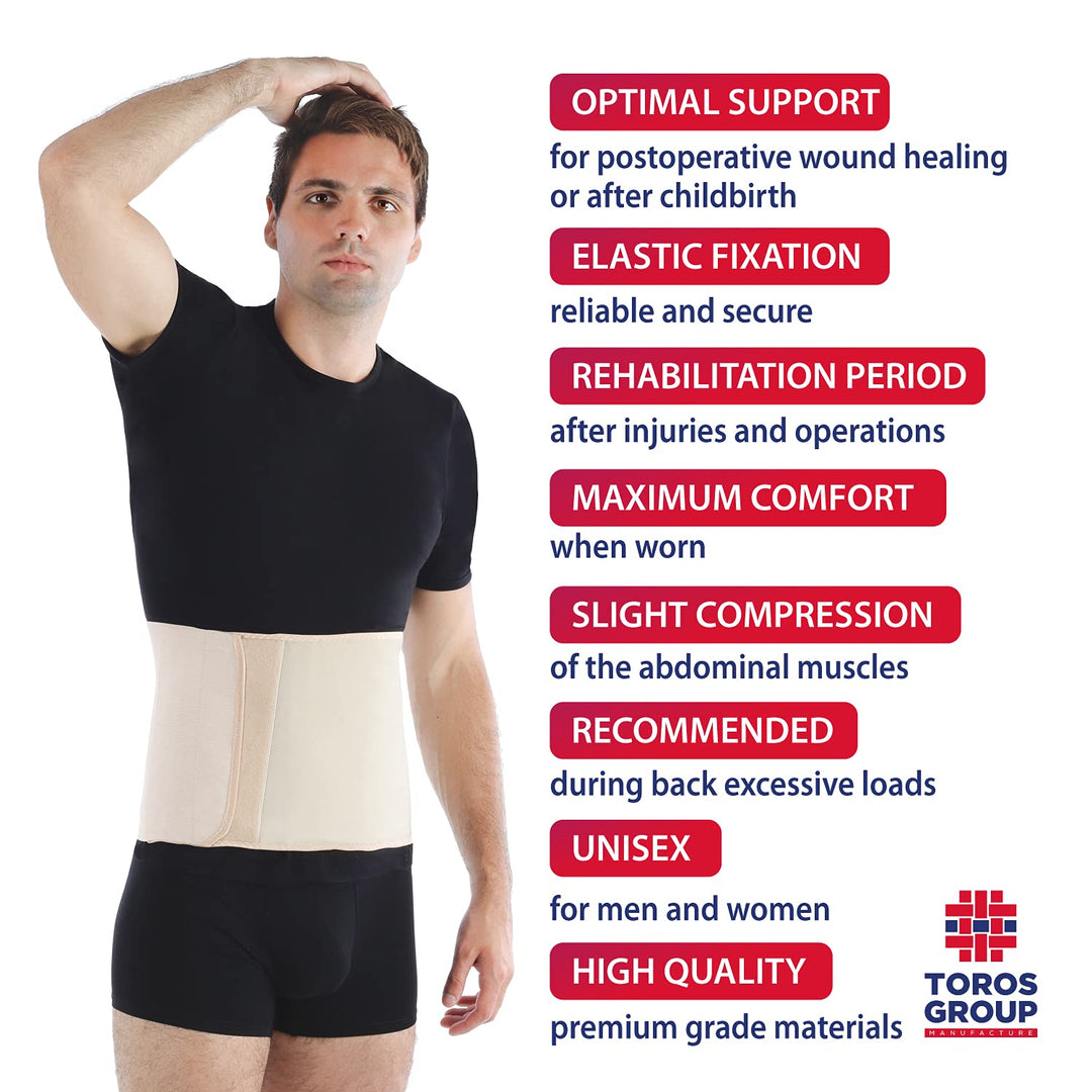 TOROS-GROUP Postpartum Gürtel/Postoperative Binder Bauch Band Baumwolleinsatz Elastische 24 cm XXX-L
