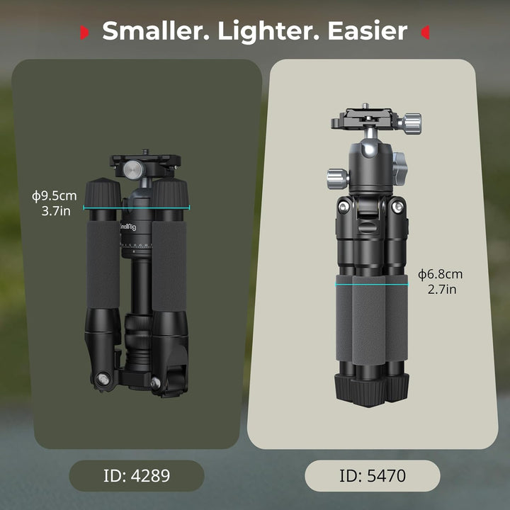 SMALLRIG VT-20Pro 21,2"/53,8 cm Mini-Stativ für Kamera und Telefon, Kleines Tischstativ aus Aluminiu