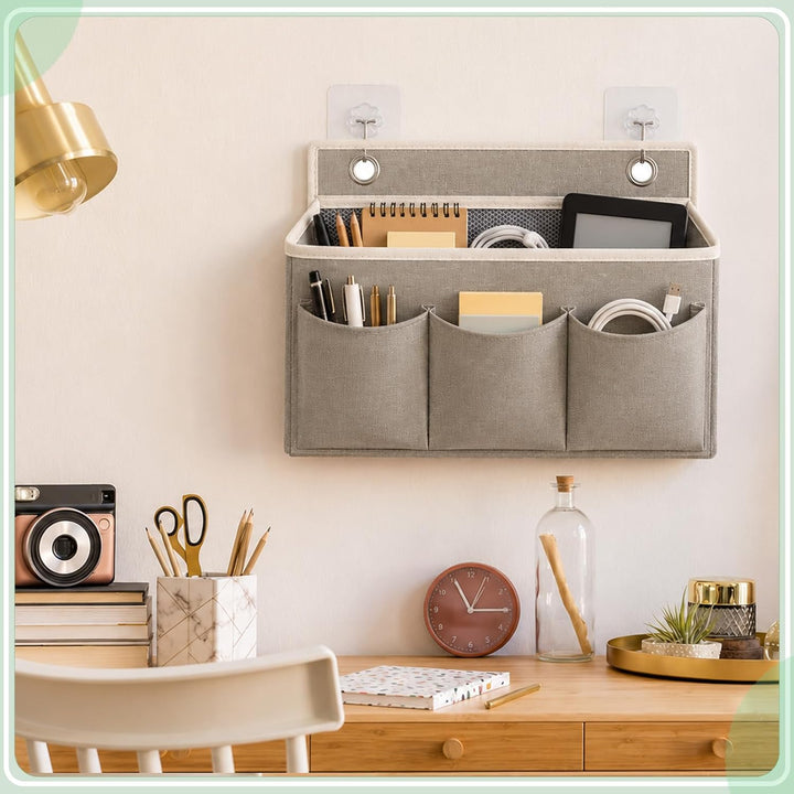 Hängeorganizer mit Haken 2 Stück Bett- &amp; Tür-Organizer zum Einhängen | Inkl. 4 Metallhaken &amp; 4 klebe