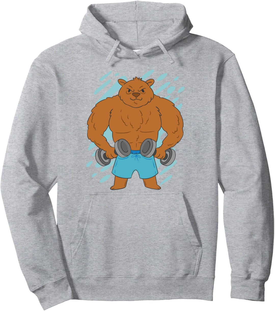 Fitness-Bär mit Muskeln, Gewichtheben Pullover Hoodie