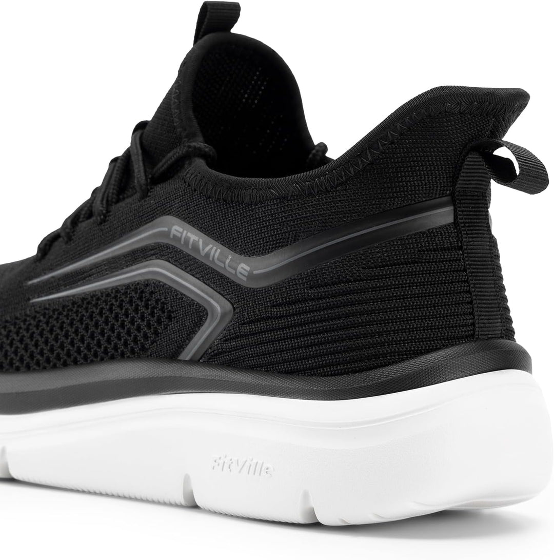 FitVille Extra Weit Laufschuhe Herren Gedämpft Joggingschuhe Helle Sohle Strassenlaufschuhe Atmungsa