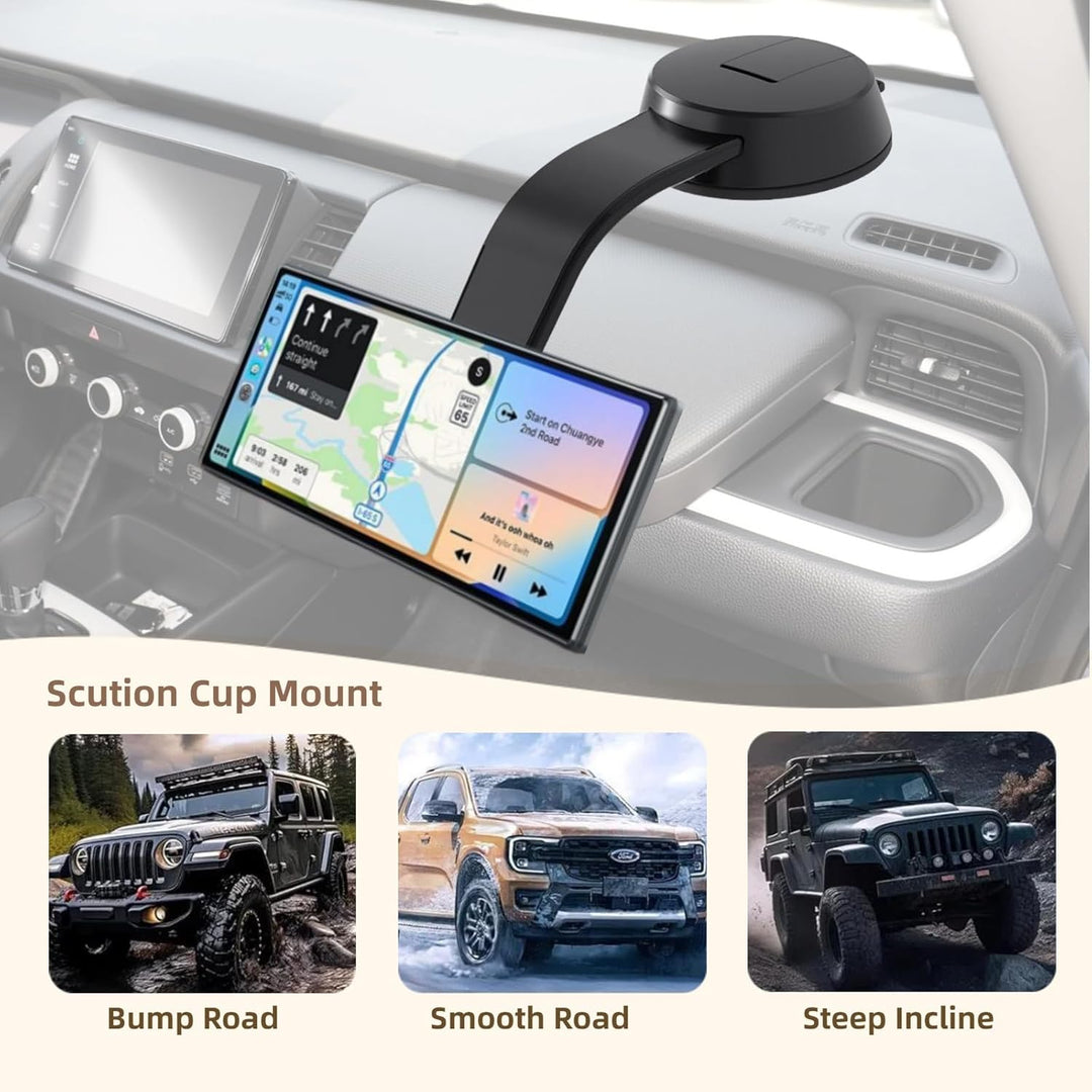 Saugnapfhalterung für Carplay-Bildschirm, Verstellbarer Arm aus Aluminiumlegierung, Low Profile Arma