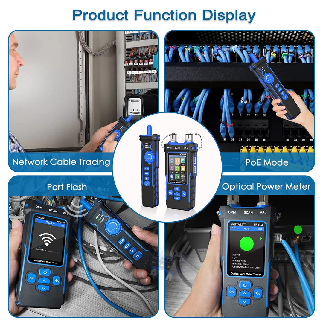 NOYAFA PoE Multifunktions-Netzwerkkabel-Tester für CAT5 CAT6 Tracker, optisches Leistungsmesser, Kab