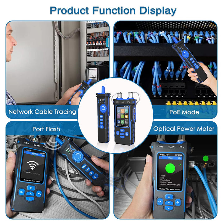 NOYAFA PoE Multifunktions-Netzwerkkabel-Tester für CAT5 CAT6 Tracker, optisches Leistungsmesser, Kab
