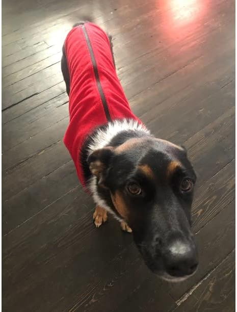 Gooby Hundepullover aus Fleece, mit Reissverschluss, Rot, Grösse 3XL, warm, für kleine Hunde, Jungen