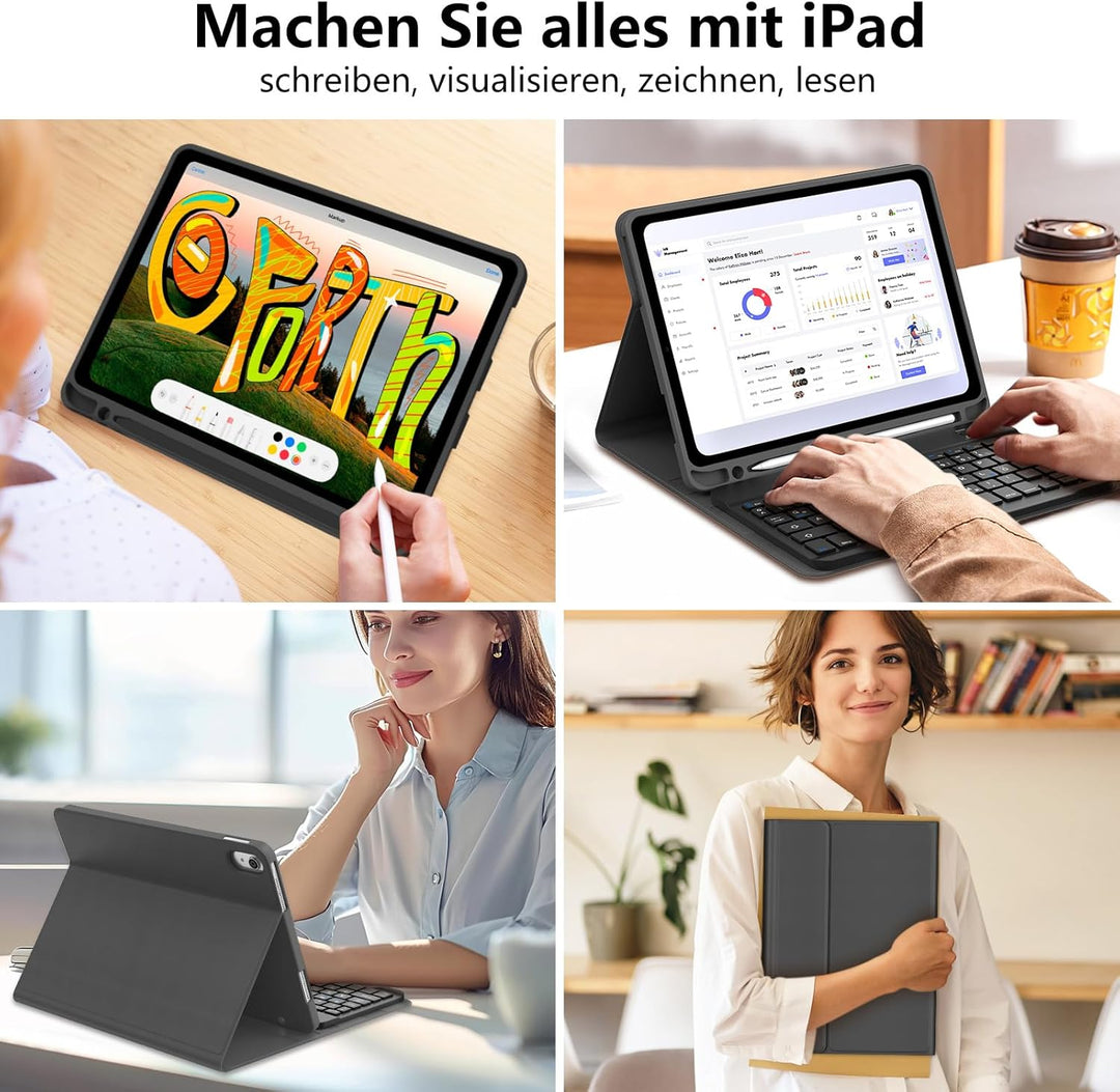 Hülle Tastatur für iPad A16 11. Generation 11 Zoll 2025, iPad 10. Generation 2022 10.9", Magnetische