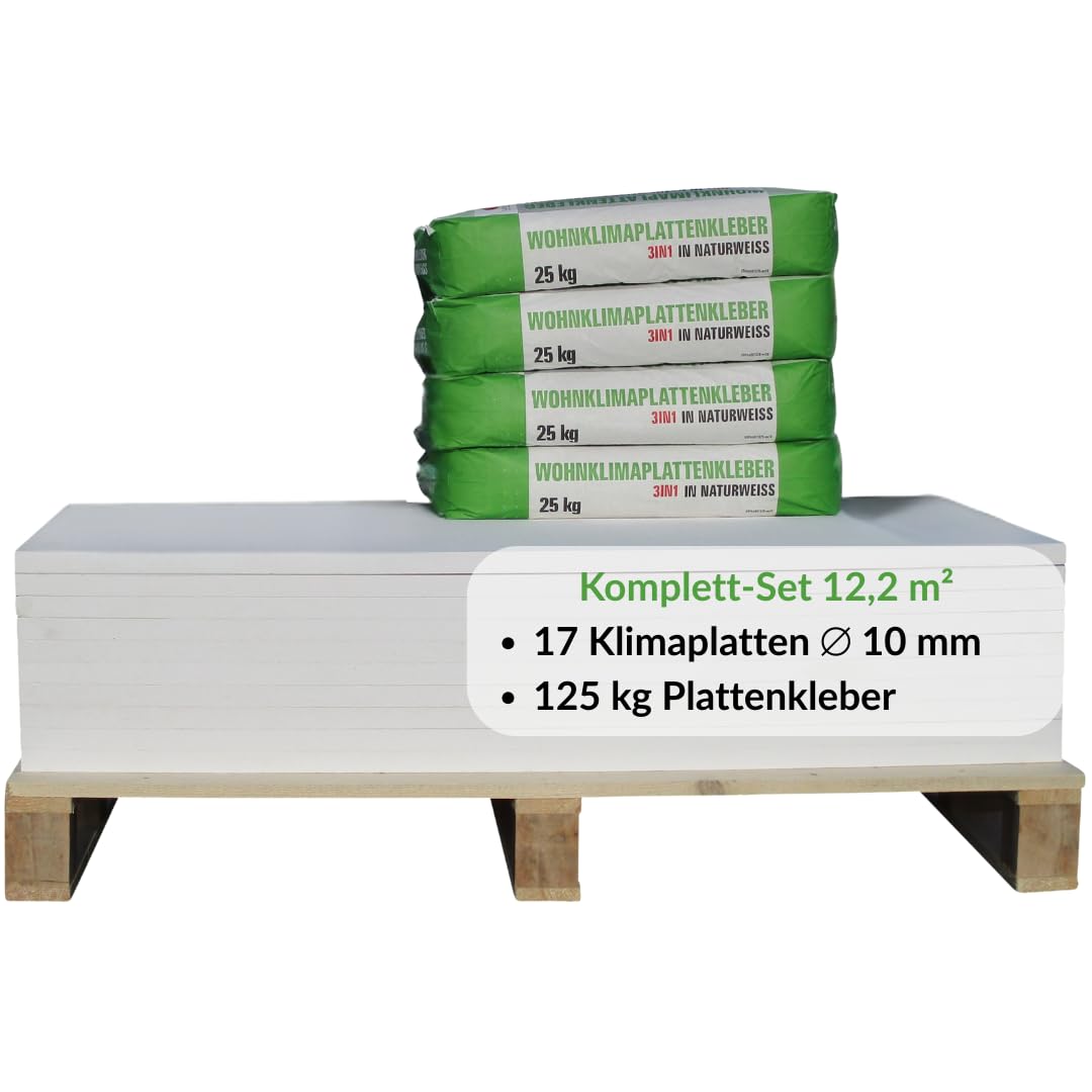 Vorgrundierte Klimaplatte 10mm Calciumsilikat Dämmplatte, anti Schimmel, für innen, Keller, Feuchtra