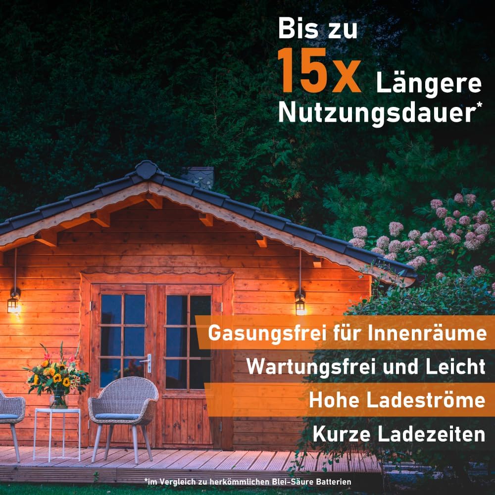 EXAKT LiFePO4 100Ah 12V inkl. BMS Lithium Batterie Solarbatterie Akku Wohnmobil Solar Bootsbatterie