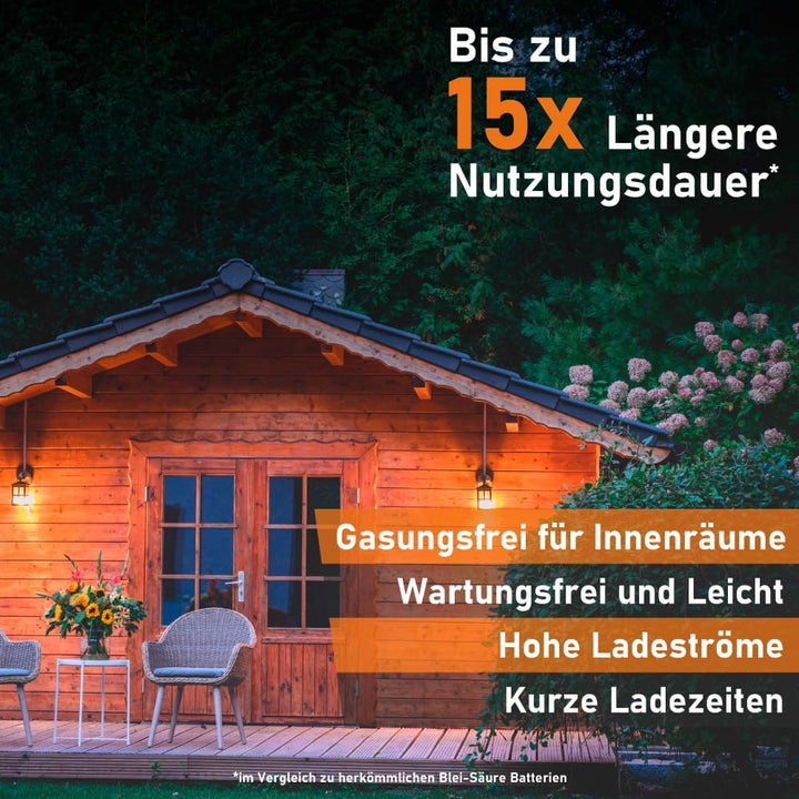 EXAKT LiFePO4 100Ah 12V inkl. BMS Lithium Batterie Solarbatterie Akku Wohnmobil Solar Bootsbatterie